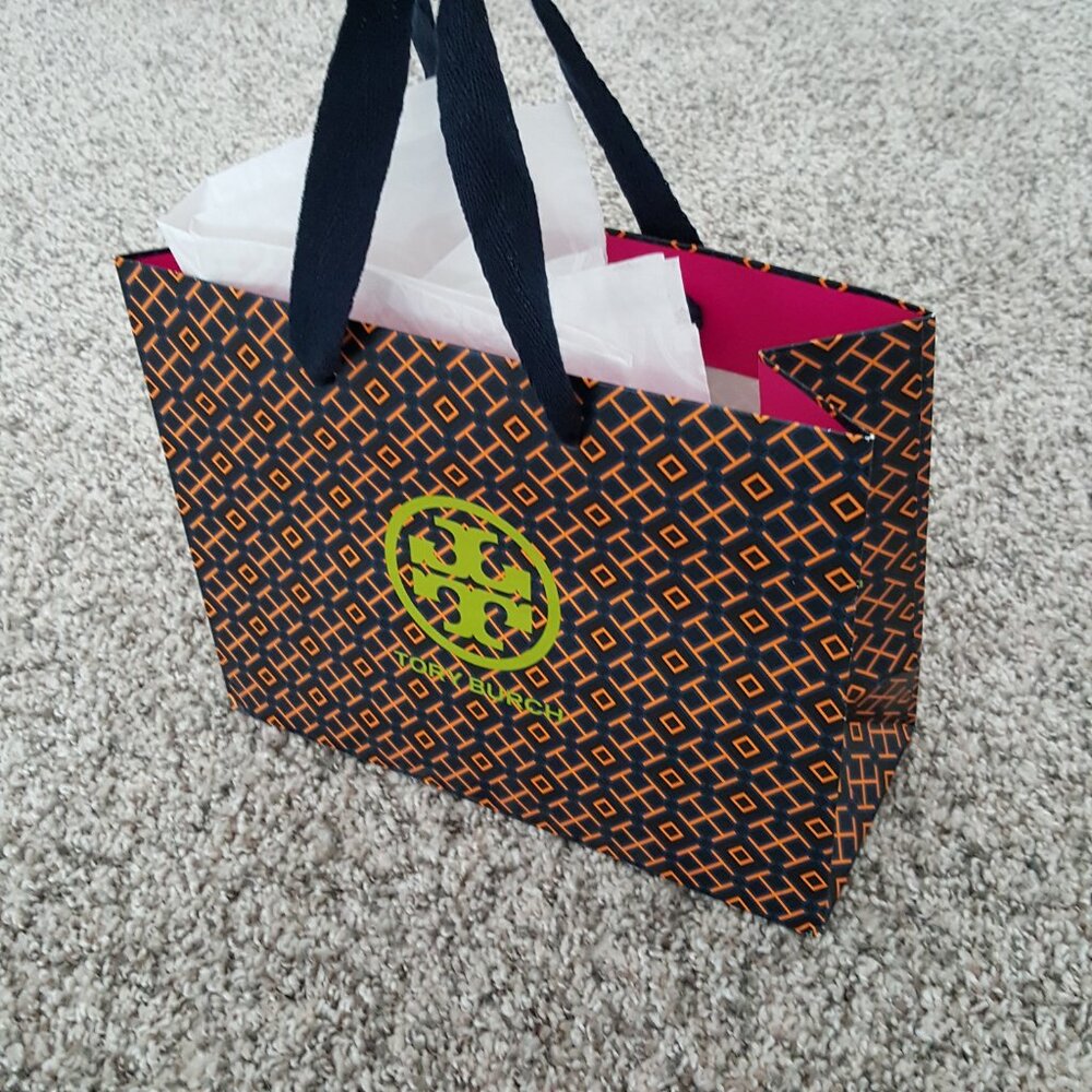 NEW Tory Burch Gift Bag With Handles Paper Bag Wrap Decor Size Small